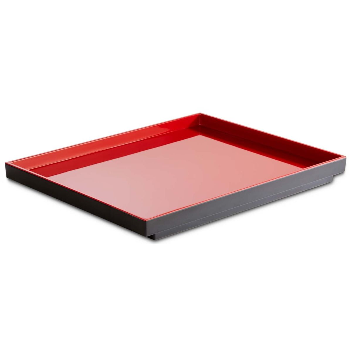 APS GN 1/3 Tablett ASIA PLUS, Melamin GN 1/2, 32.5x26.5x3 cm (LxBxH); schwarz/rot; rechteckig