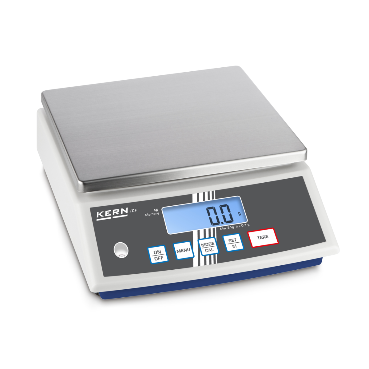 KERN Tischwaage FCF, Wägebereich 3000 g, Ablesbarkeit 0,1 g 27x34.5x10.6 cm (LxBxH); weiß