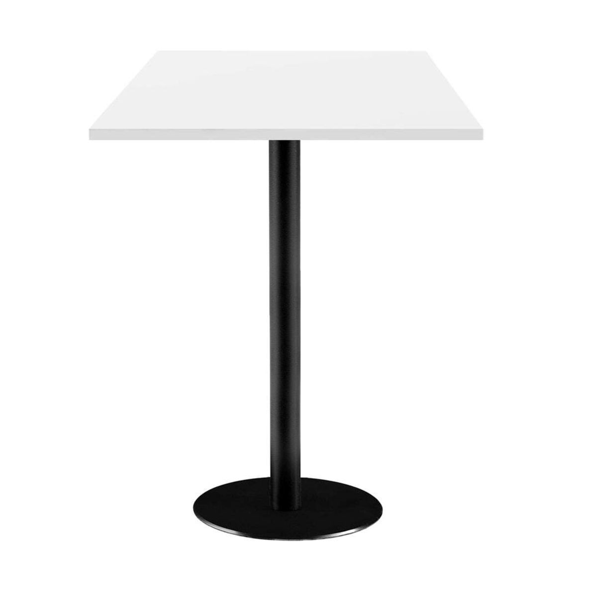 RestooTab Stehtisch Rome quadratisch - Dekor Uni 60x60x113 cm (LxBxH); Platte weiß, Gestell schwarz; quadratisch