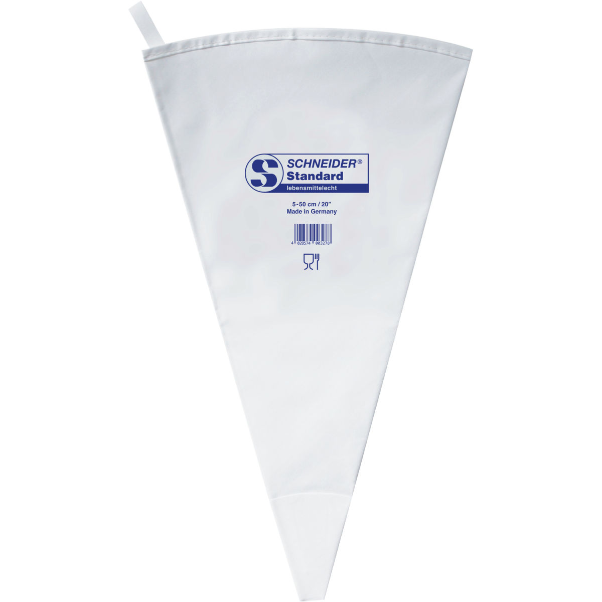 Schneider Spritzbeutel aus Baumwolle 50 cm (L); weiß