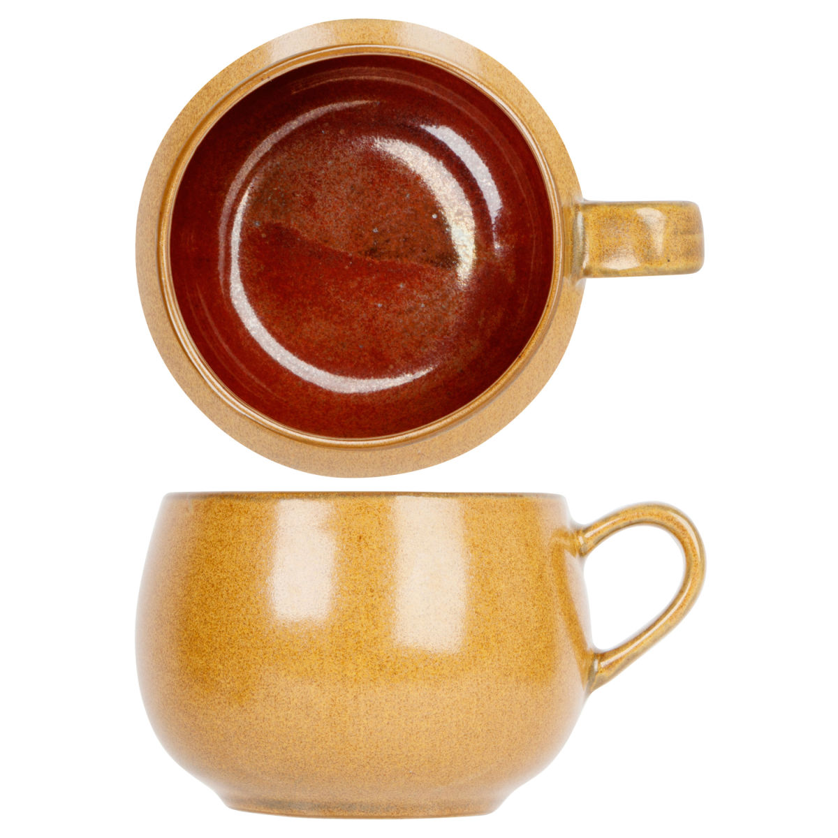 Cosy & Trendy Elements Mustard Kaffeetasse 32Cl D8,4Xh6,8Cm Mit Henkel 320 ml, 8.5x13x8.4x7.5 cm (LxBxØxH); braun/rostbraun; rund; 6 Stück / Pack