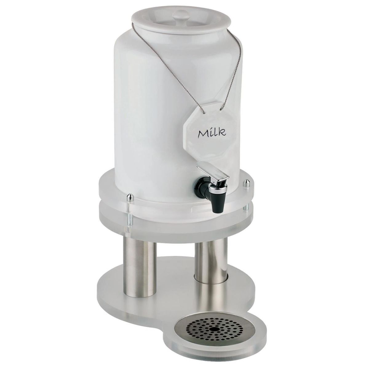 APS Milchkanne TOP FRESH, inkl. Kühlakku im Standfuß; 4000 ml, 31x21x42 cm (LxBxH); transparent/weiß