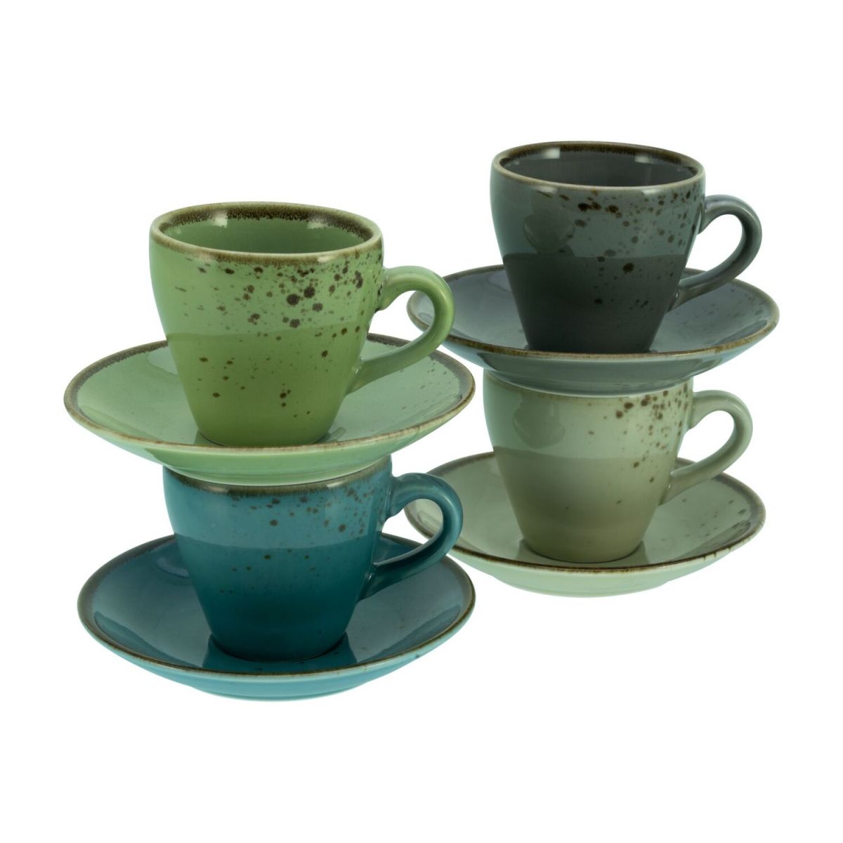 CreaTable Nature Collection - Espresso-Set 8-tlg grün/oliv/petrol