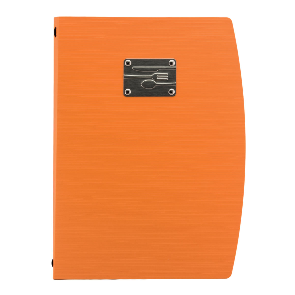 Copertina Menu A4 Rio - Verde - Placca con posate inclusa - 4 facciate Securit; 25x34 cm (LxH); arancione
