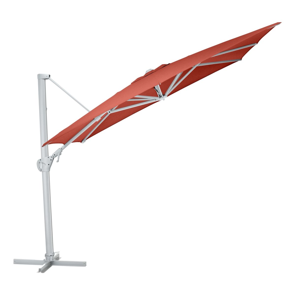 KETTLER Schirm UPF 50+ EASY SWING , mit PU-Beschichtung 300x300x260 cm (LxBxH); terrakotta; Gestell silber; quadratisch; 3 Stück / Pack