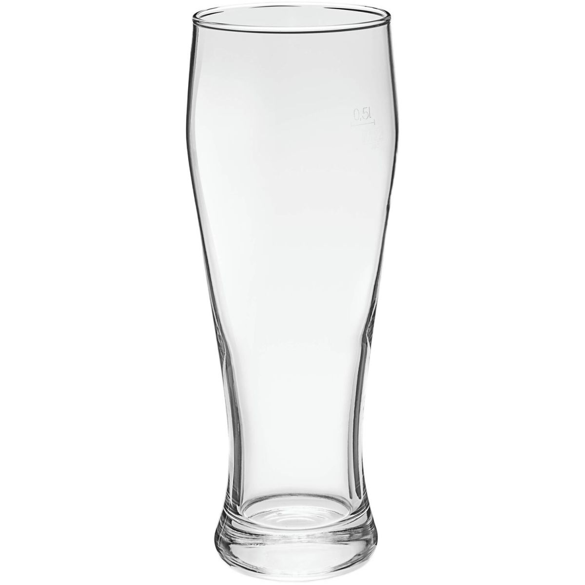 Weizenbierglas Bavaria van Well; 500 ml, 8x23.5 cm (ØxH); trasparente; 0.5 l Segno di riempimento, 6 pz. / Pacco