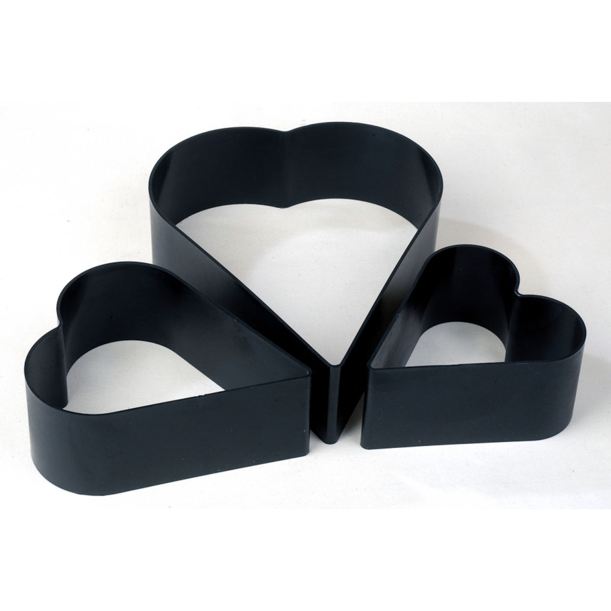Herzförmige Keksform – mittleres Modell schwarz; 5 Stück / Pack