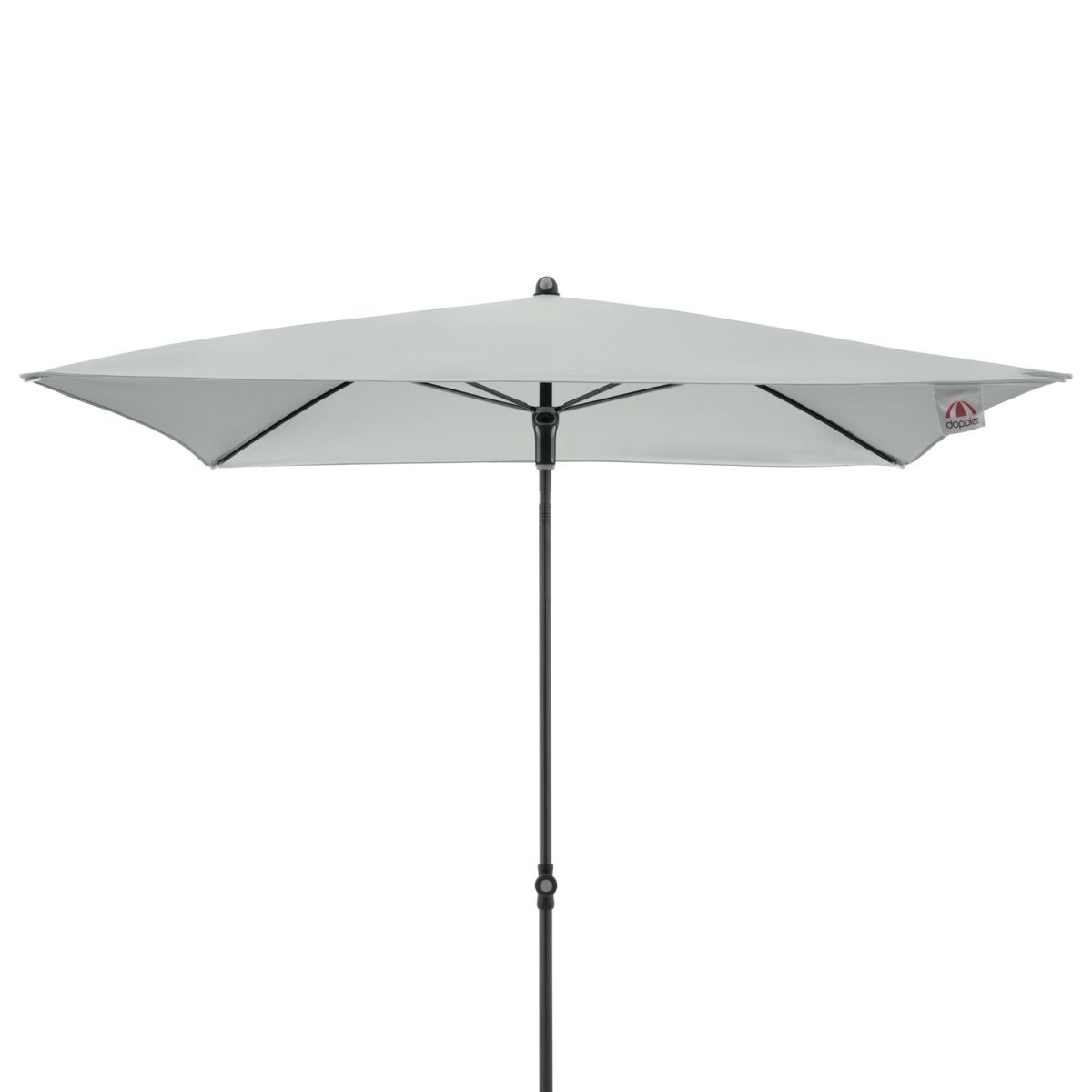 Doppler Gastro Sonnenschirm Waterproof Eckig; 180x180x30x251 cm (LxBxØxH); hellgrau
