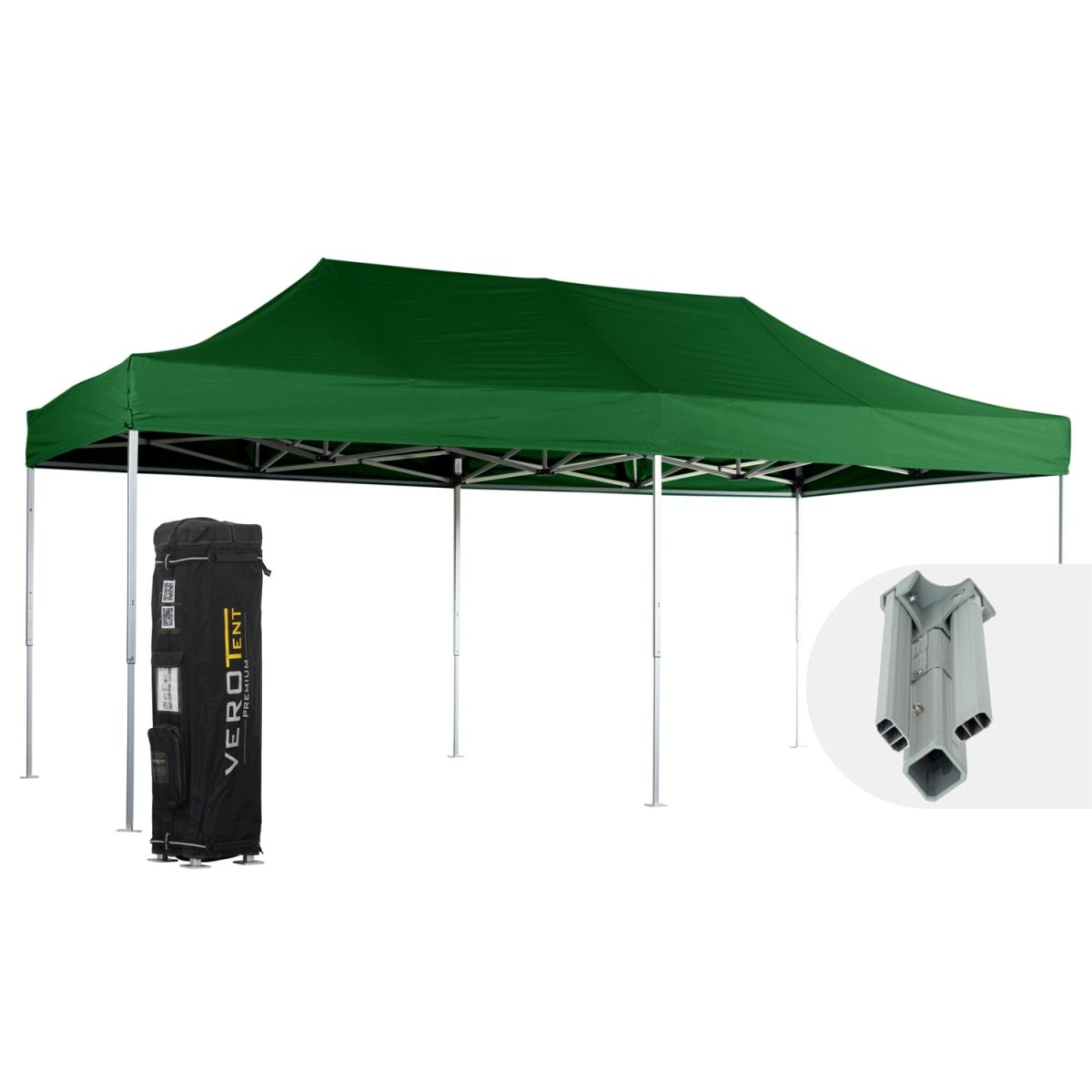 VeroTENT VeroTENT Faltpavillon 4x8m Classic mit Dach 400x800x400 cm (LxBxH); grün