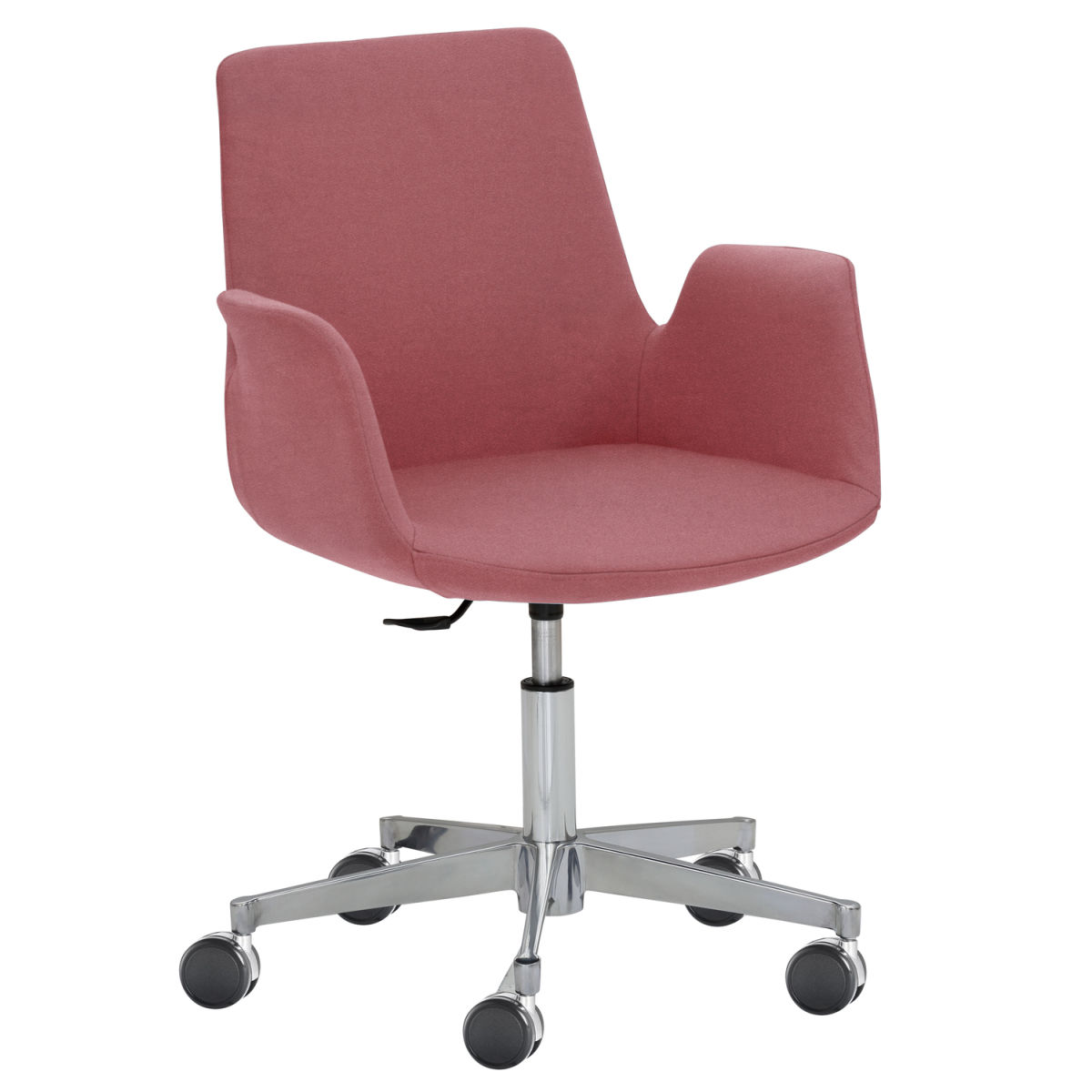 Mayer Sitzmöbel Sessel 2010, Polyester-Stoff, mit Armlehnen, drehbar 65x65x82 cm (BxTxH); Sitz altrosa, Gestell silber