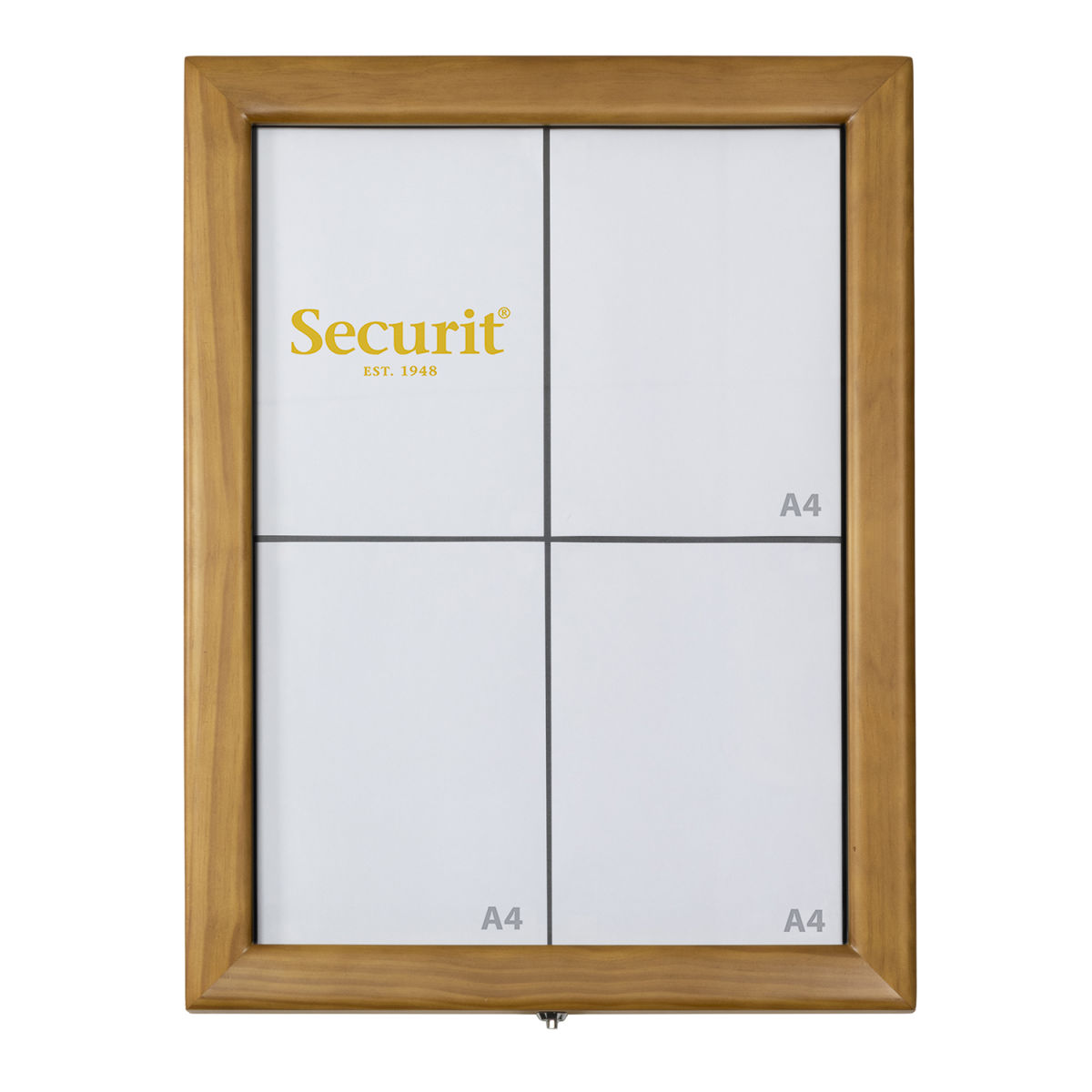Espositore porta-carte LED A4 Classic - Teak - 4 facciate Securit; 53x8.6x68.5 cm (LxPxH); marrone