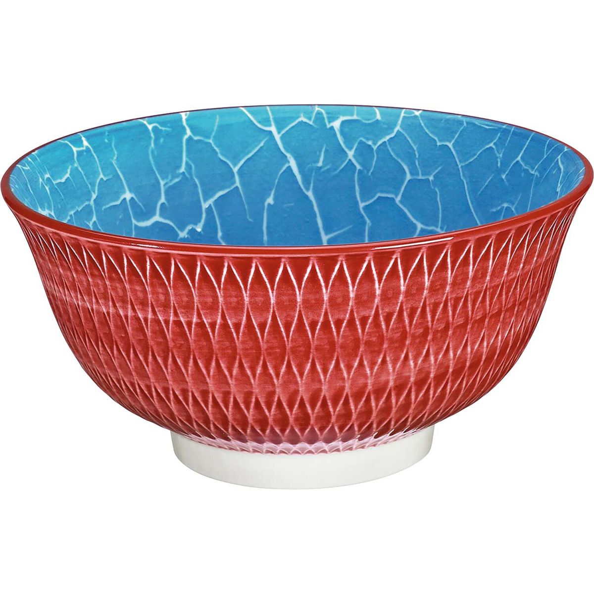 cilio Schüssel 'Rauten' aus Porzellan; 850 ml, 18x7.8 cm (ØxH); rot/blau