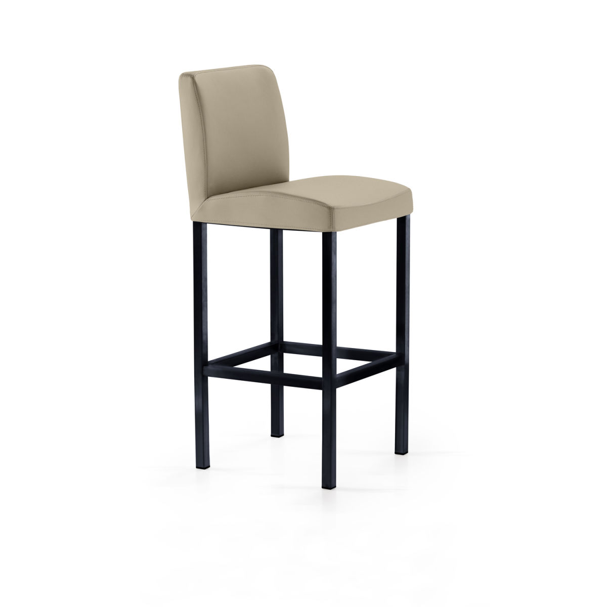 Mayer Sitzmöbel Barhocker Barstuhl, Vierfuß, Mikrofaser in Lederoptik, bis 150 kg 40x45x94 cm (BxTxH); Sitz taupe, Gestell schwarz