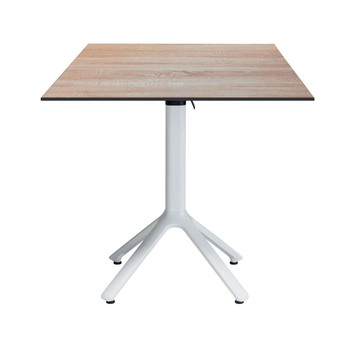 Tavolo pieghevole Nemo bianco da esterno 70x70 RestooTab; 70x70x74 cm (LxLxH); Piano tavolo betulla, struttura bianco; quadrata