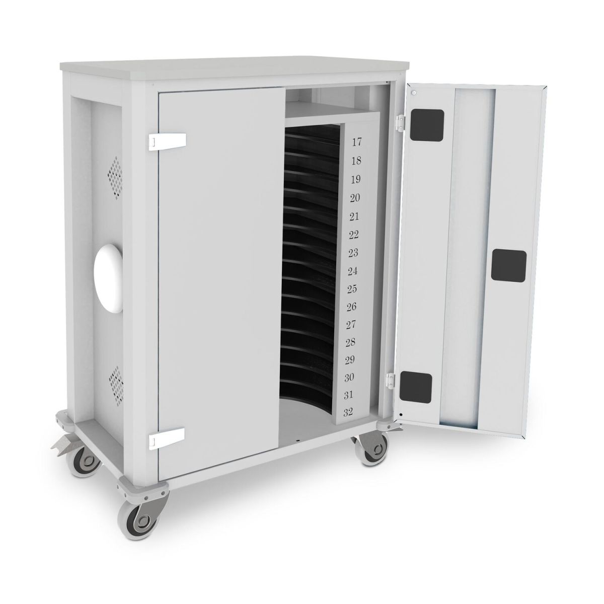 rotstahl Tabletwagen Power für 32 Tablets mit lichtgrauem Korpus + Access Point 73x44x105 cm (BxTxH); hellgrau