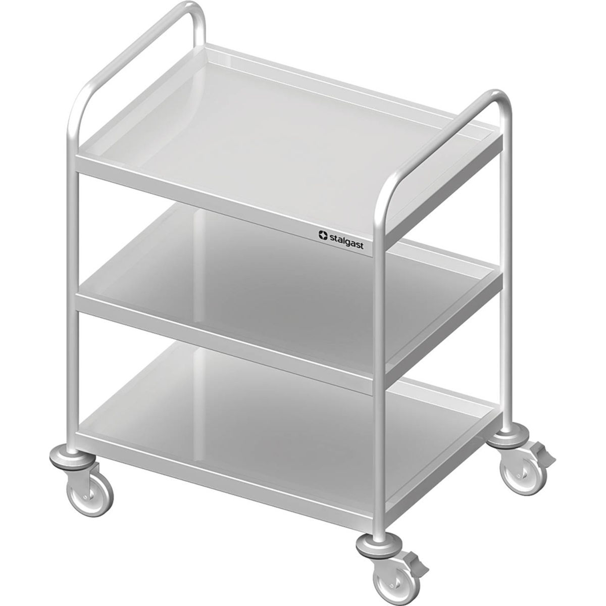 Stalgast Servierwagen mit drei Böden, verschweißt 107x75.5x75.5 cm (BxTxH); silber