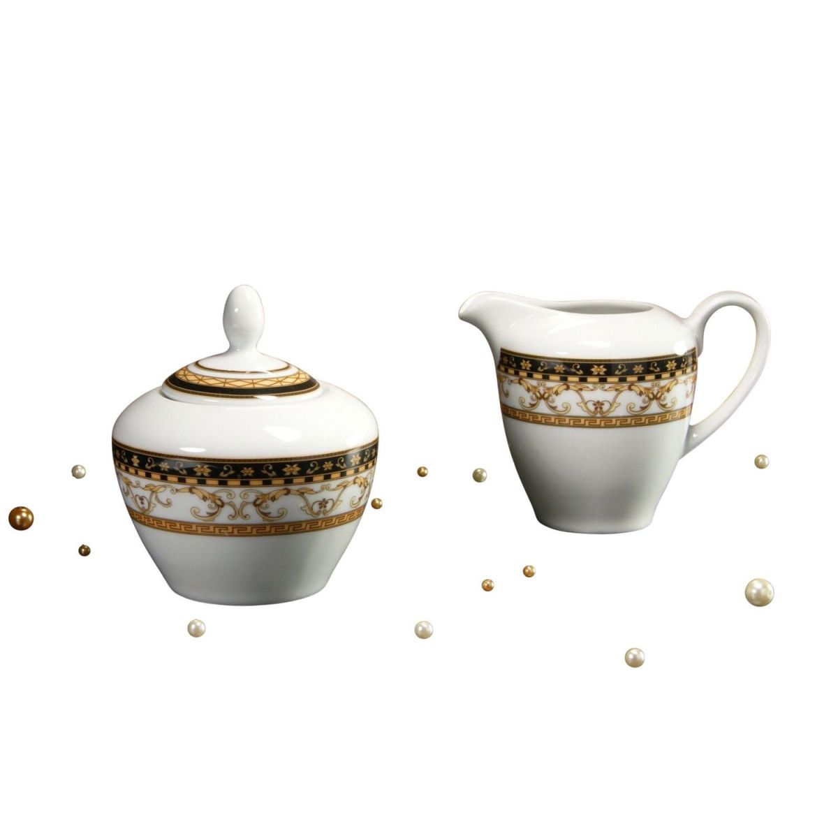 CreaTable Majestosa schwarz - 2-er Milch-Zucker-Set schwarz