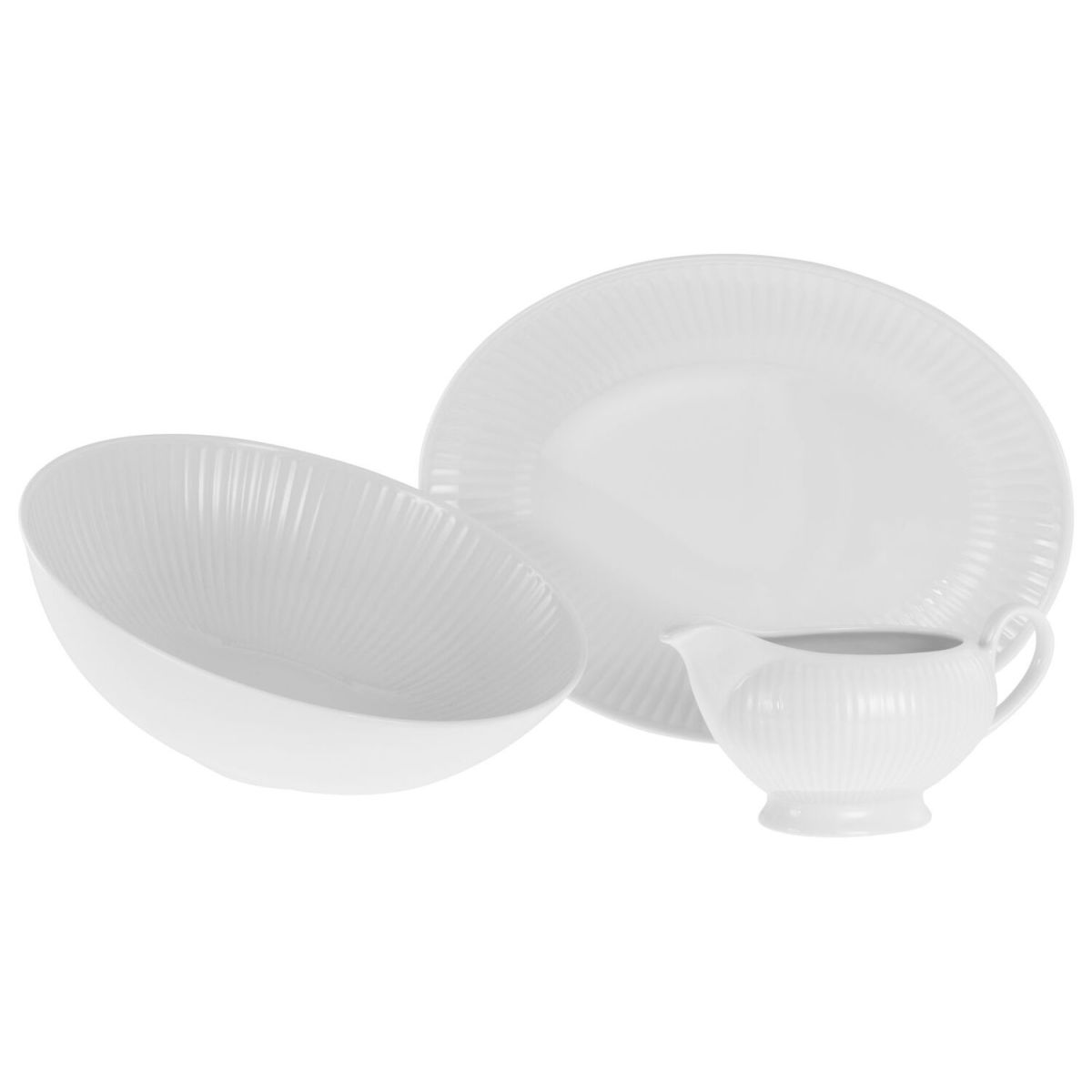 Valencia bianco - Set da portata 3 pezzi CreaTable; bianco
