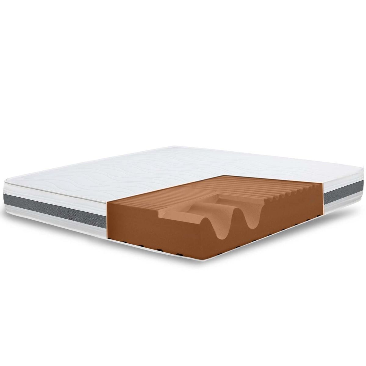 The White Stone BASIC Doppelmatratze King Size Memory, Made in Italy 160x200x25 cm (BxLxH); weiß; H3-fest