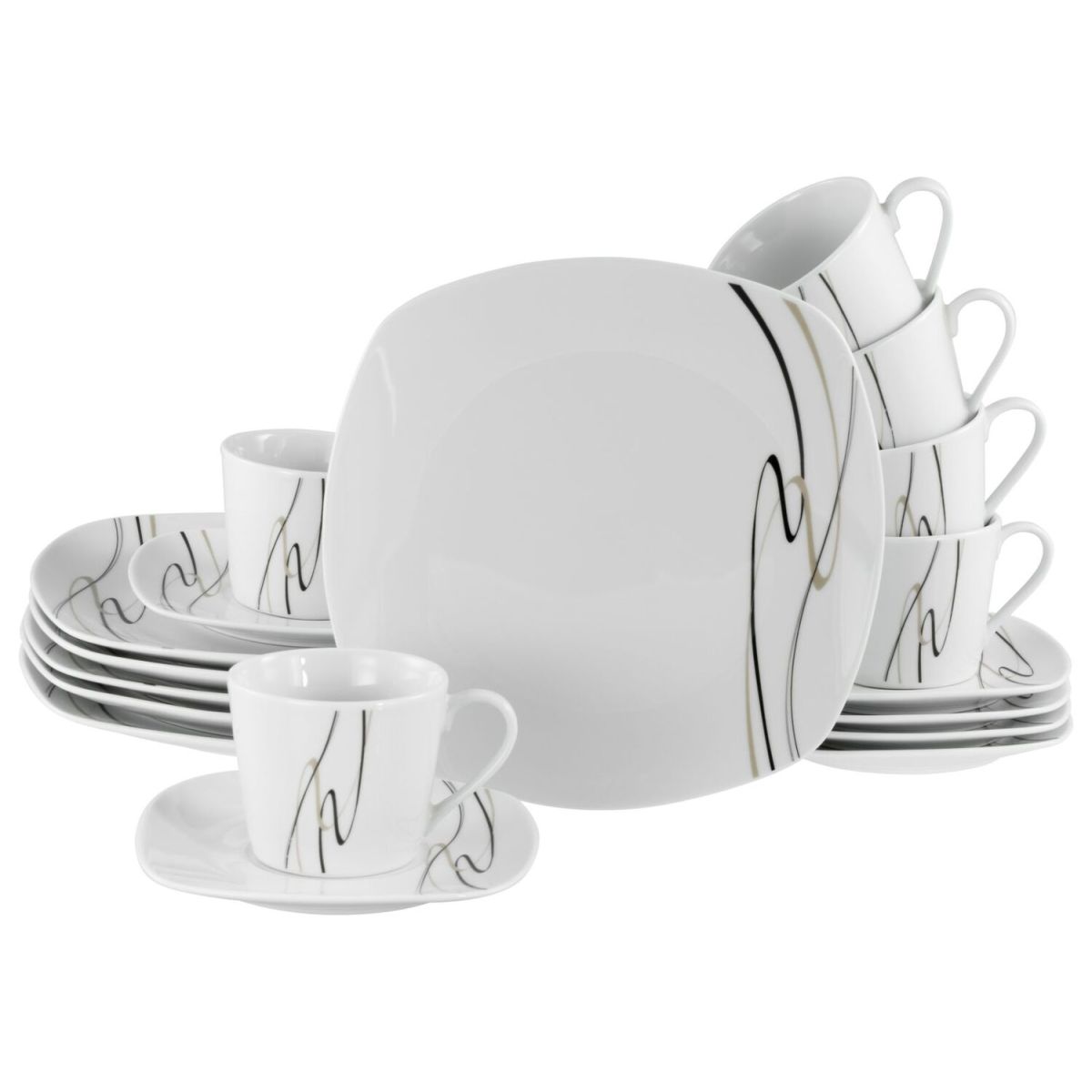 CreaTable Amelie Piazza - Kaffeeservice 18-tlg; weiß