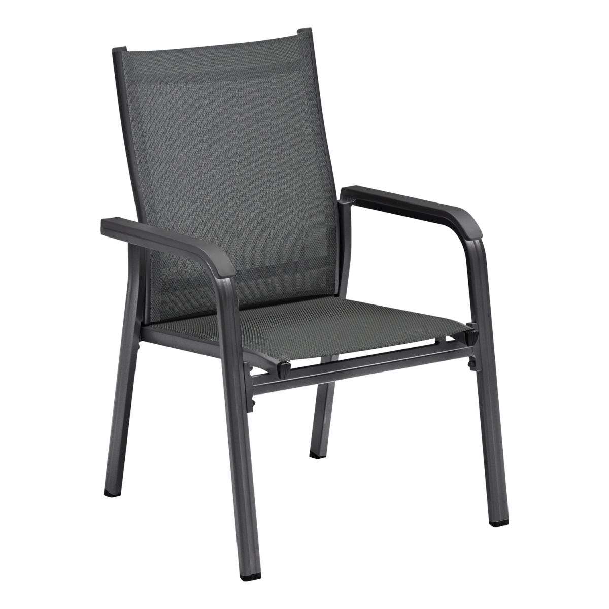 KETTLER Stapelsessel zerlegt BASIC PLUS; 65.5x69.5x99 cm (BxTxH); Sitz anthrazit, Gestell anthrazit