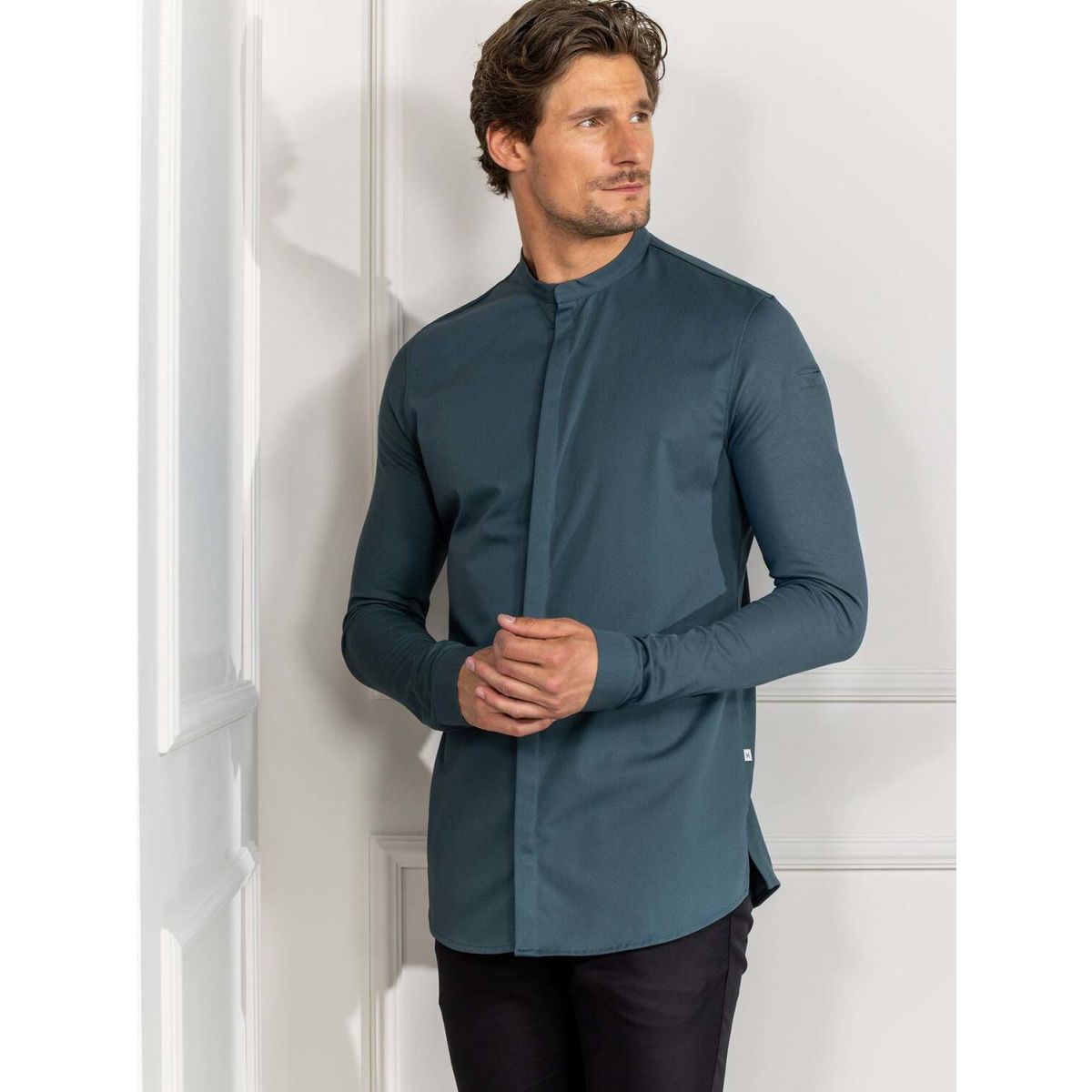 Le Nouveau Chef Herrenkochjacke Julien farbig Kleidergröße L; türkis