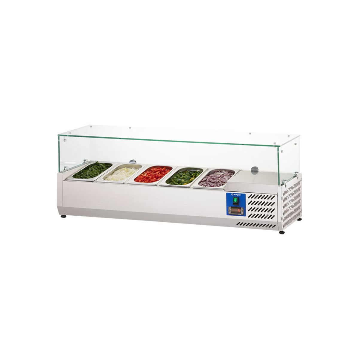 Stalgast STARLINE Kühlaufsatzvitrine, 5x GN1/4 120x44x33.5 cm (BxHxT); silber
