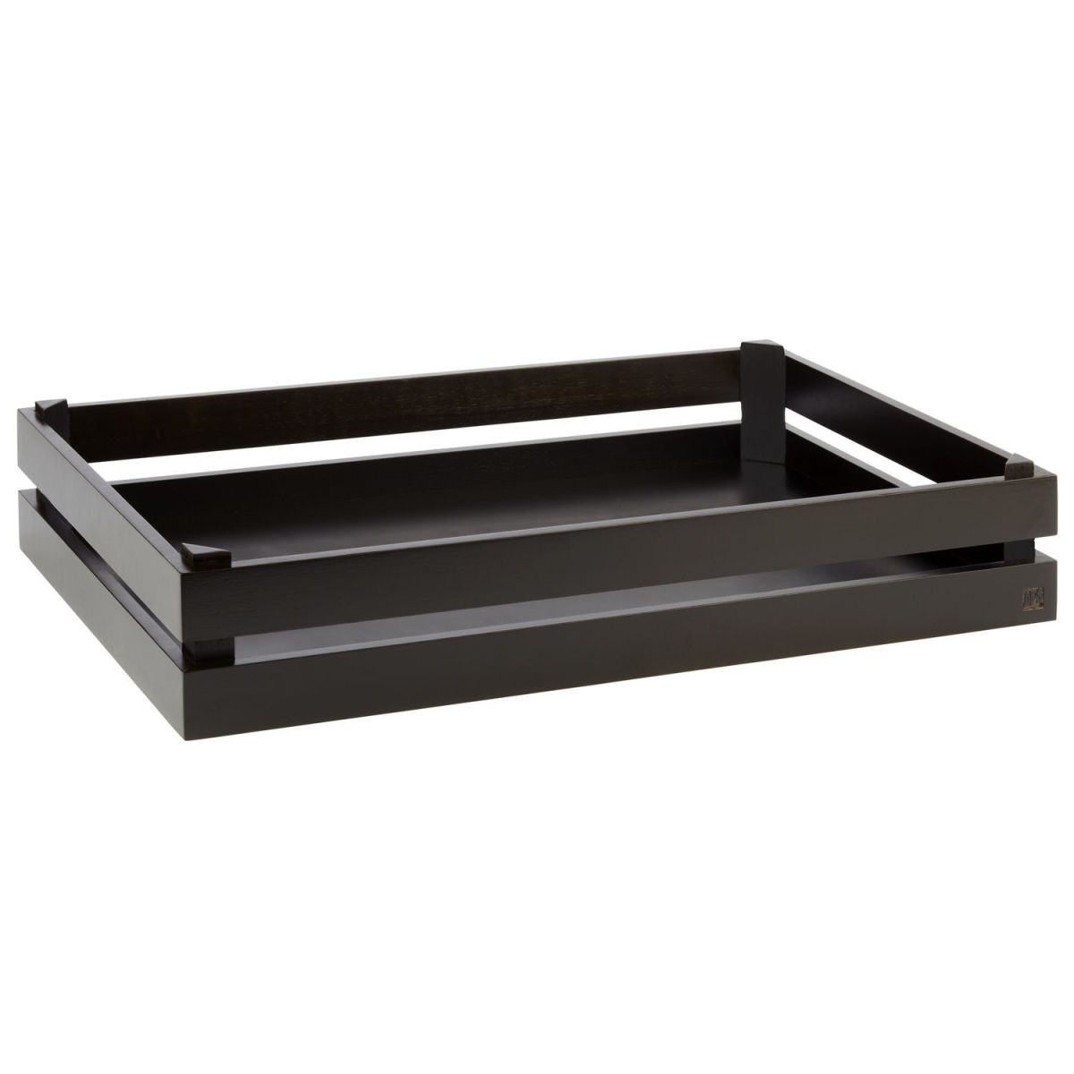 APS Holzbox SUPERBOX, Akazienholz GN 2/4 GN 1/1, 55.5x35x10.5 cm (LxBxH); schwarz; rechteckig