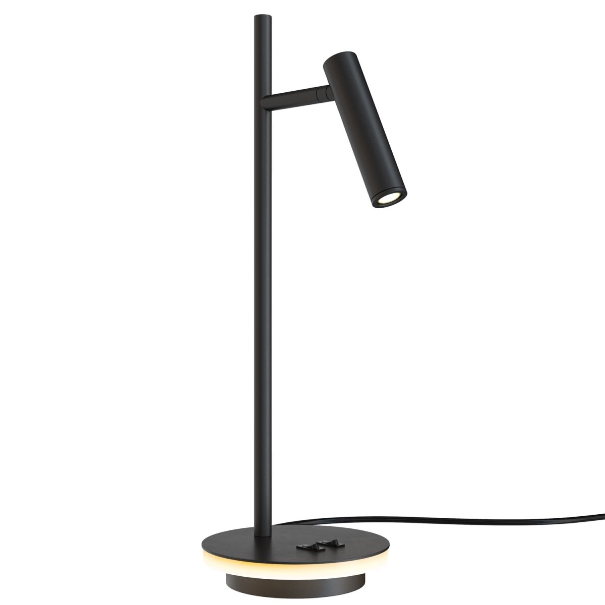 Maytoni Tischleuchte Estudo Weiß, aus Metall, LED, 589lm, 3000K; 15x15x15x45.5 cm (LxBxØxH); schwarz; Gestell schwarz