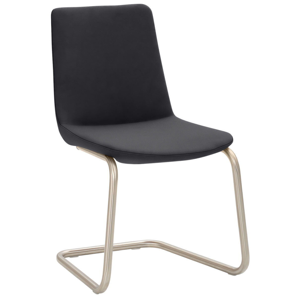 Mayer Sitzmöbel Freischwinger Stuhl Mikrofaser-Stoff 53x54x87 cm (BxTxH); Sitz anthrazit, Gestell silber