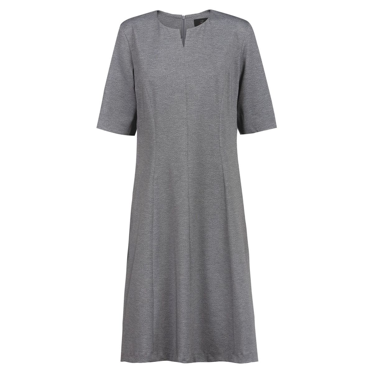 GREIFF Damen-Jerseykleid RF Casual Kleidergröße 48; hellgrau meliert, Paspelierung hellgrau meliert