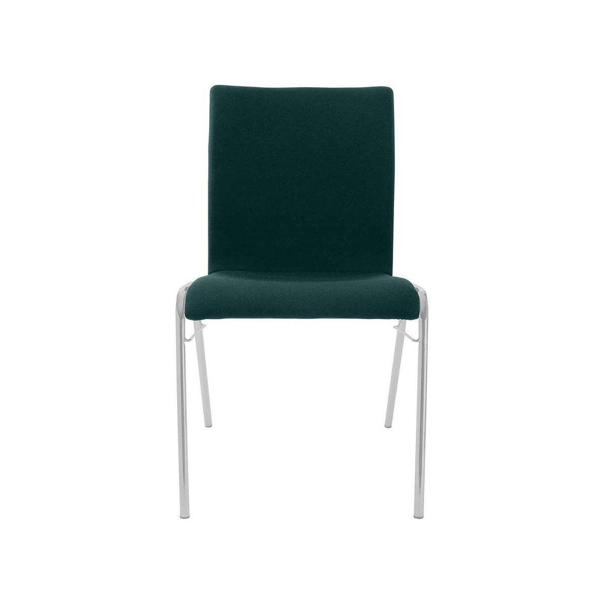 BMV Besucherstuhl 'A45' Buche, Gestell silber, Steg, Vollpolster 50x86x54 cm (BxTxH); Sitz dunkelgrün, Gestell silber