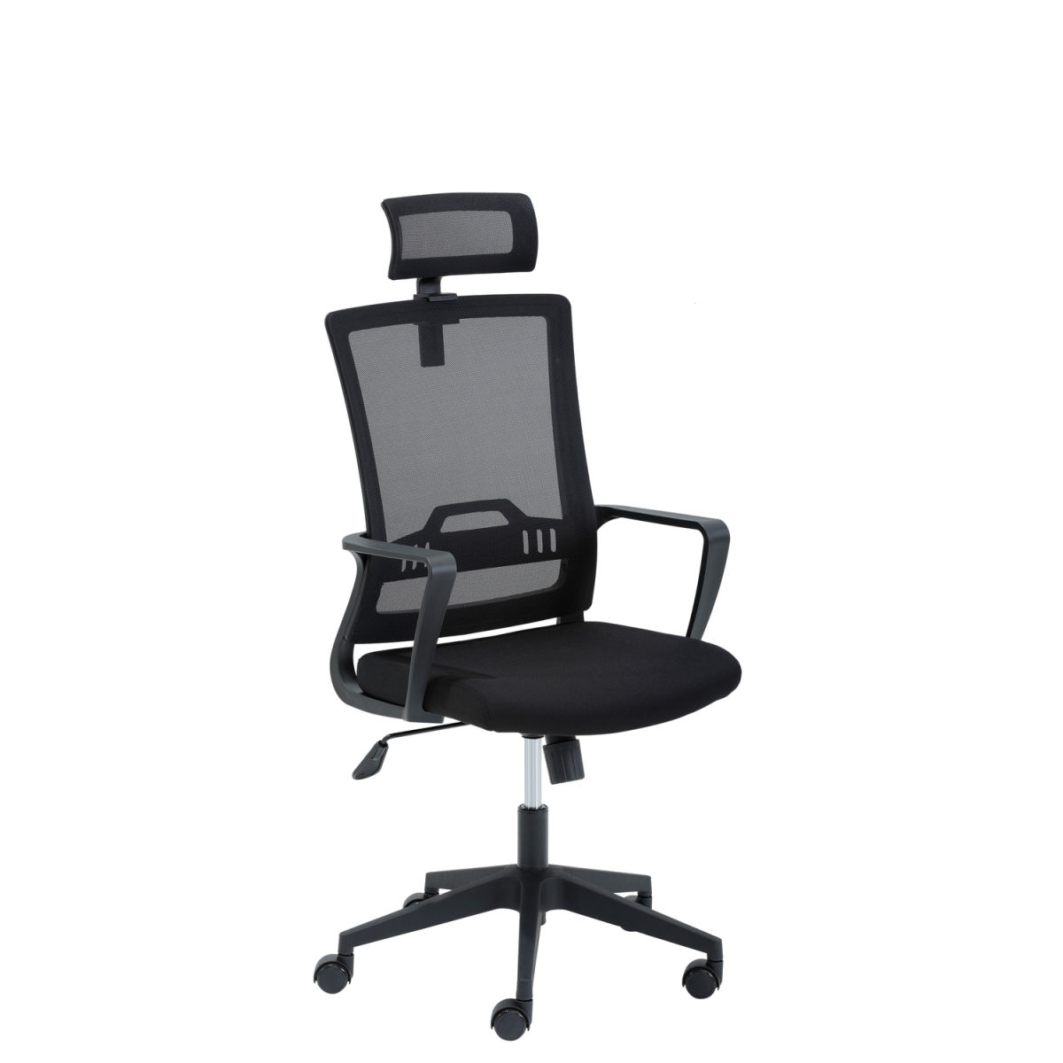 Mayer Sitzmöbel Drehstuhl mit Kopfstütze Drehstuhl 2378 62x113x65 cm (BxHxT); Sitz schwarz, Gestell schwarz