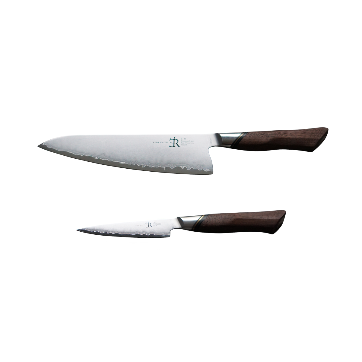 Ryda Knives Kochmesser 2-tlg. Set A30: kochmesser & Schälmesser silber/braun