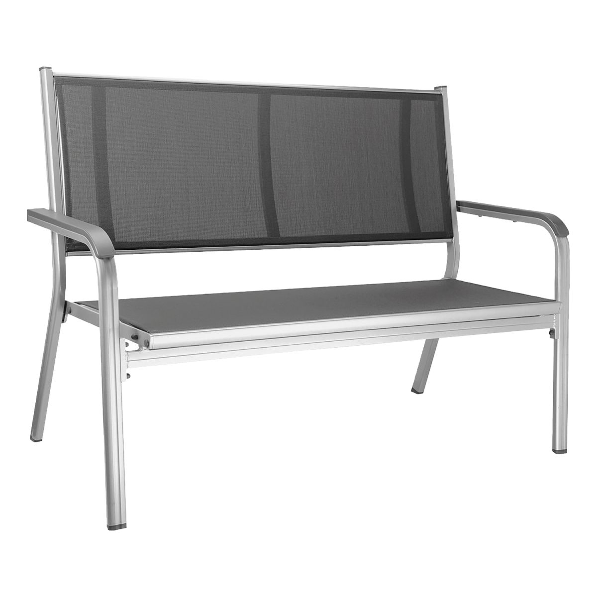 KETTLER 2er-Bank zerlegt BASIC PLUS; 137.5x67x97 cm (BxTxH); Sitz anthrazit, Gestell silber