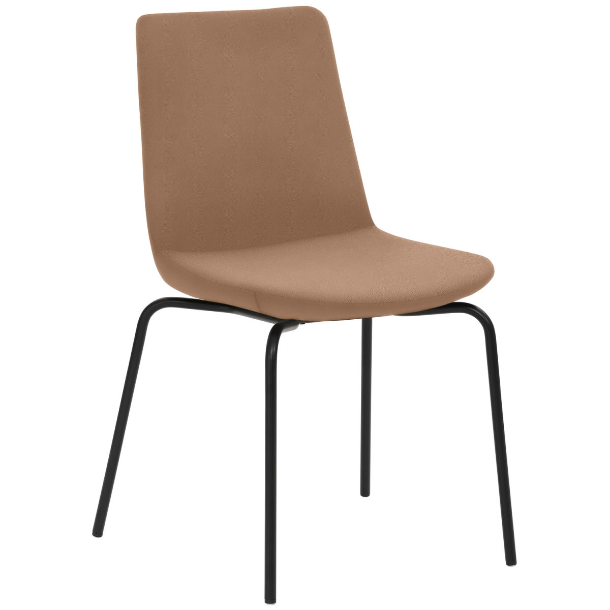 Mayer Sitzmöbel Stuhl Vierfuß Mikrofaser Lederoptik 48x54x87 cm (BxTxH); Sitz hellbraun, Gestell schwarz