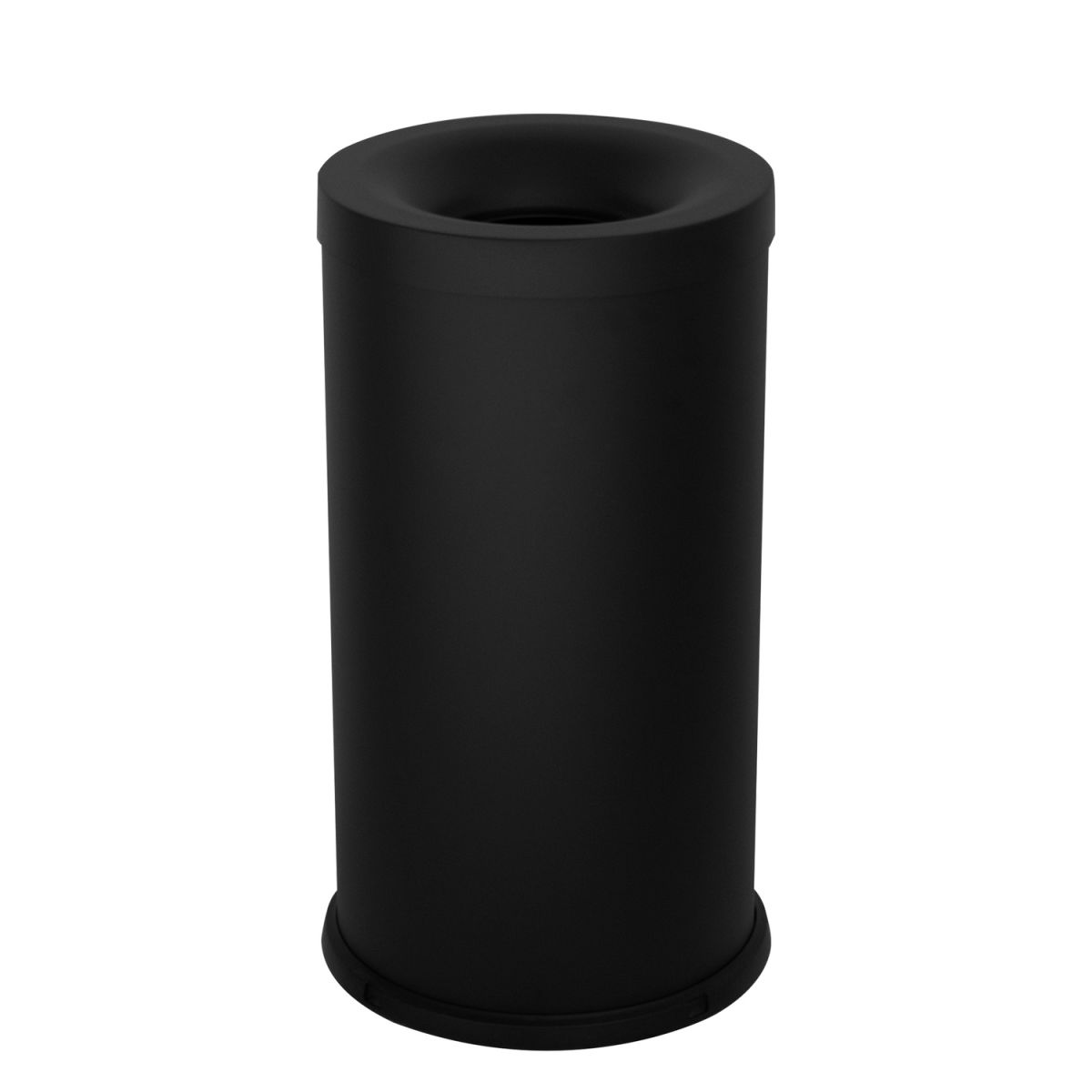 STIL CASA Stil Casa selbstlöschender Abfalleimer, Stahl lackiert, bodenschonender Kunststoffbodenrand 40 l, 34.5x34.5x32x60.5 cm (LxBxØxH); schwarz