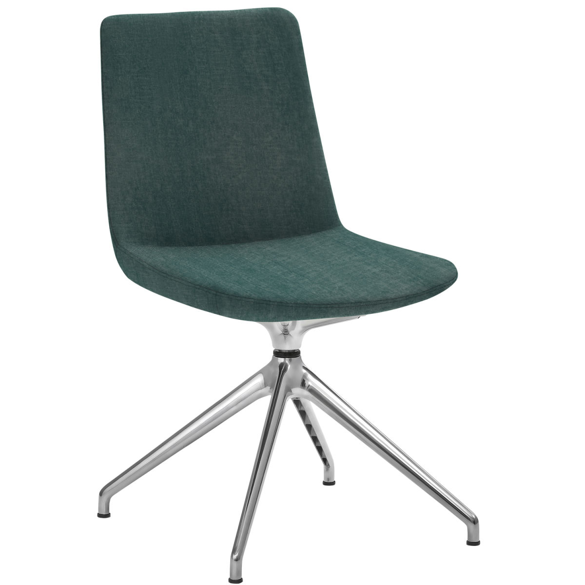 Mayer Sitzmöbel Freischwinger Stuhl Samt Stoff 48x55x88 cm (BxTxH); Sitz petrol, Gestell edelstahl