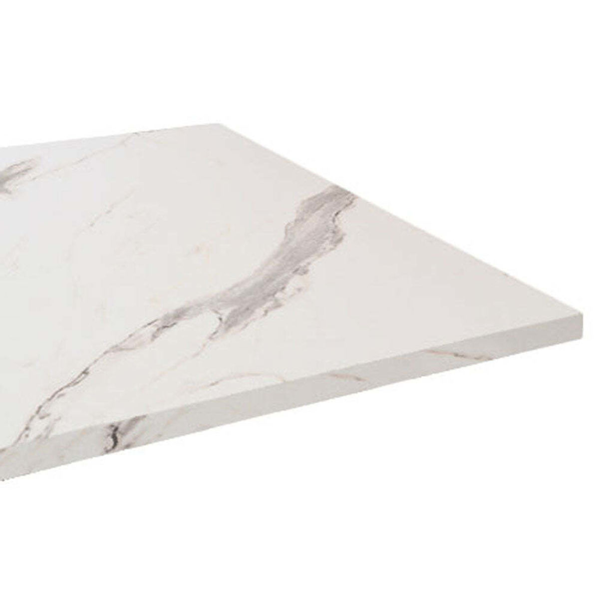 Piano tavolo quadrato, decoro in marmo RestooTab; 70x70 cm (LxL); bianco/grigio/marmorizzato; quadrata