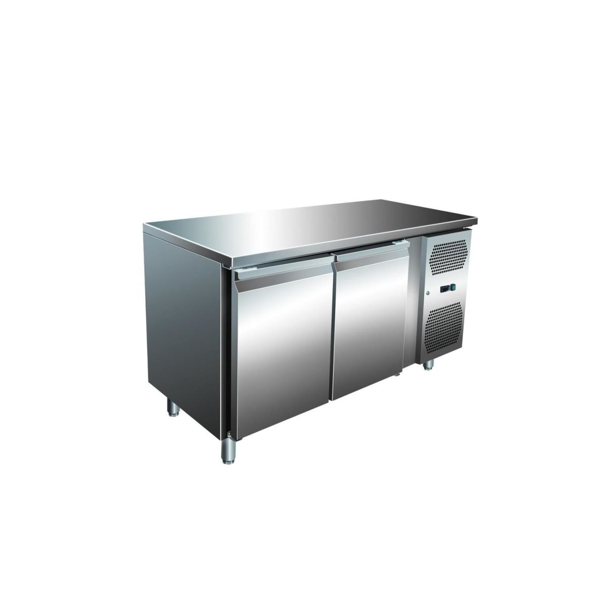A&S Polarny VIP Kühltisch mit 2 Türen -2 bis +8°C 1.360x700x860 mm 136x86x70 cm (BxHxT); silber
