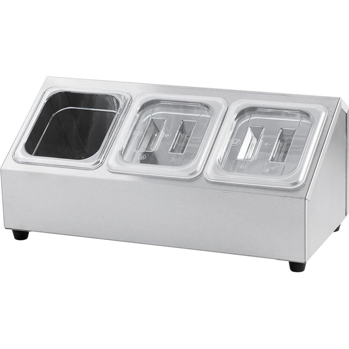 Stalgast Ständer für Gastronormbehälter - 3 x GN 1/6 (150 mm) 51x23x23 cm (BxHxT); silber