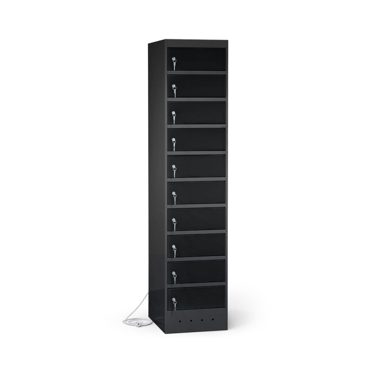 rotstahl Laptopschrank 10 Fächer mit anthrazitgrauem Korpus 40x180 cm (BxH); schwarz