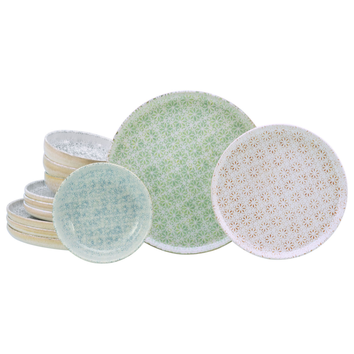 CreaTable Uno Emiliana - Tellerset 12-tlg mehrfarbig