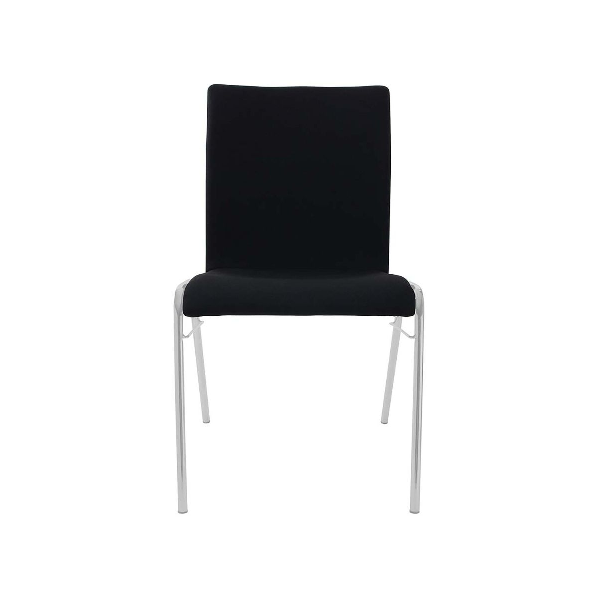 BMV Besucherstuhl 'A45' Buche, Gestell silber, Steg, Vollpolster 50x86x54 cm (BxTxH); Sitz schwarz, Gestell silber