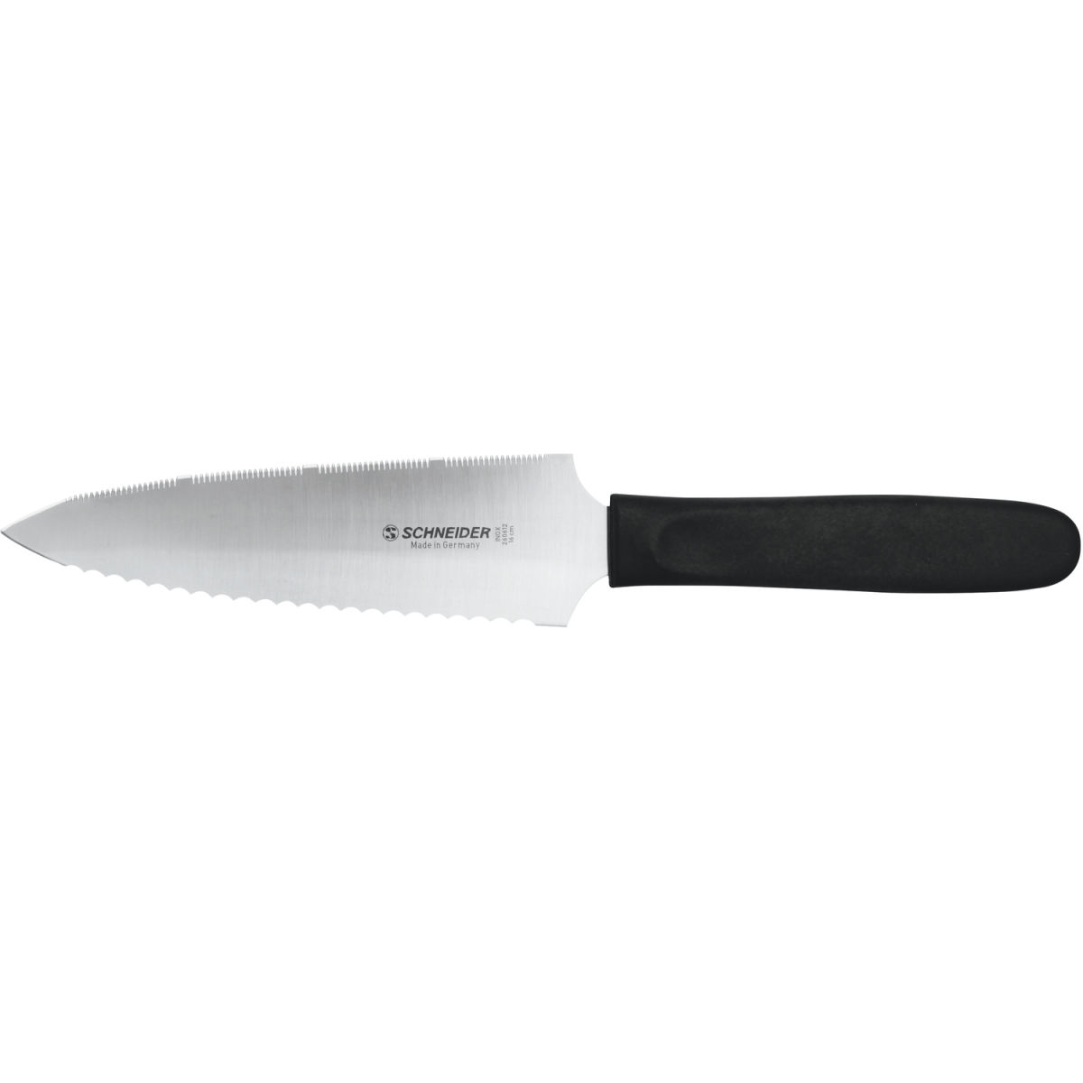 Schneider Tortenmesser feine Säge, Wellenschliff Klingenlänge 16 cm, 16 cm (L); schwarz