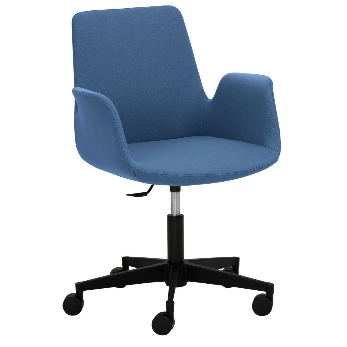Mayer Sitzmöbel Sessel 2010, Polyester-Stoff, mit Armlehnen, drehbar 65x65x82 cm (BxTxH); Sitz blau, Gestell schwarz