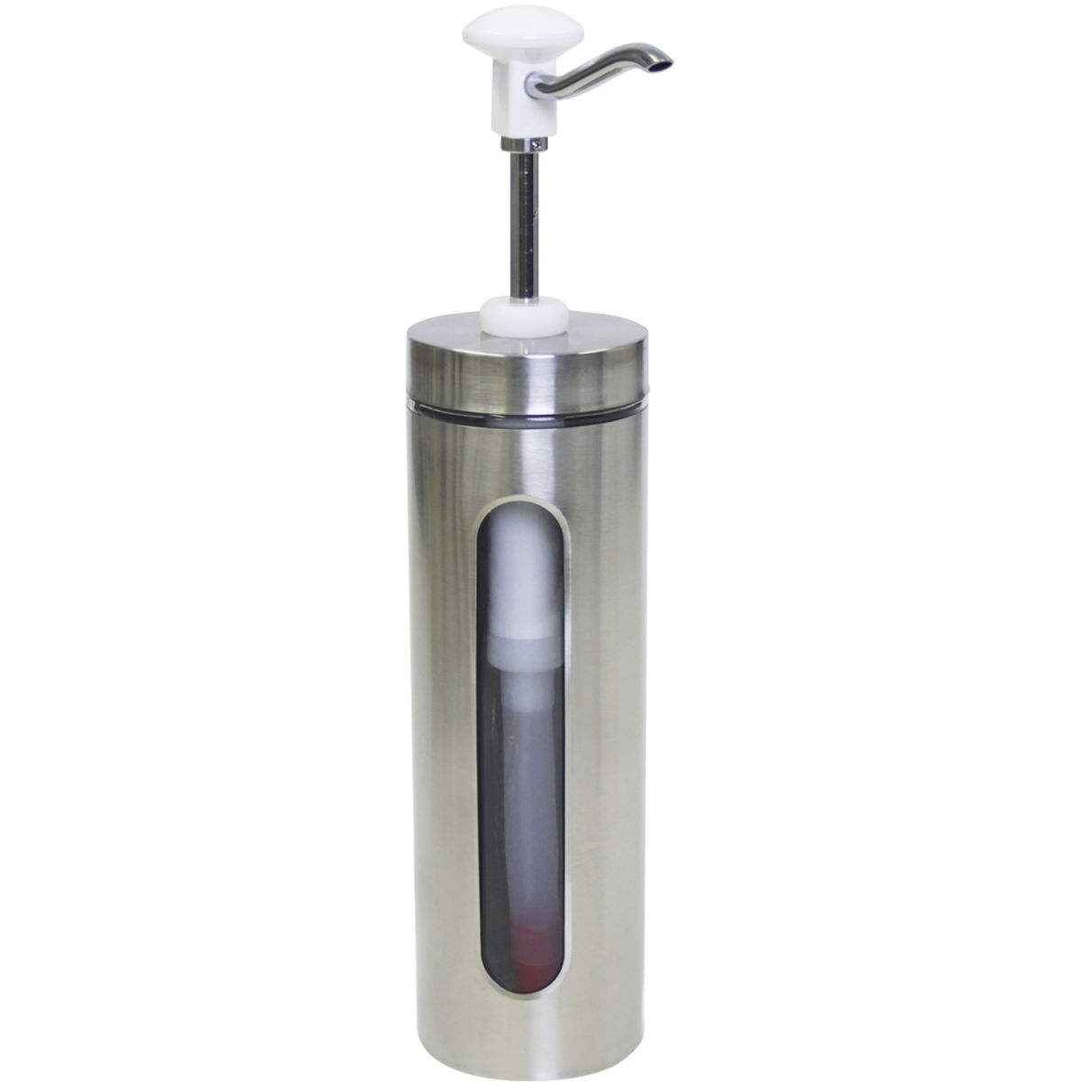 Schneider Druckknopf Dosierspender 2000 ml, 10x45.5 cm (ØxH); weiß/edelstahl