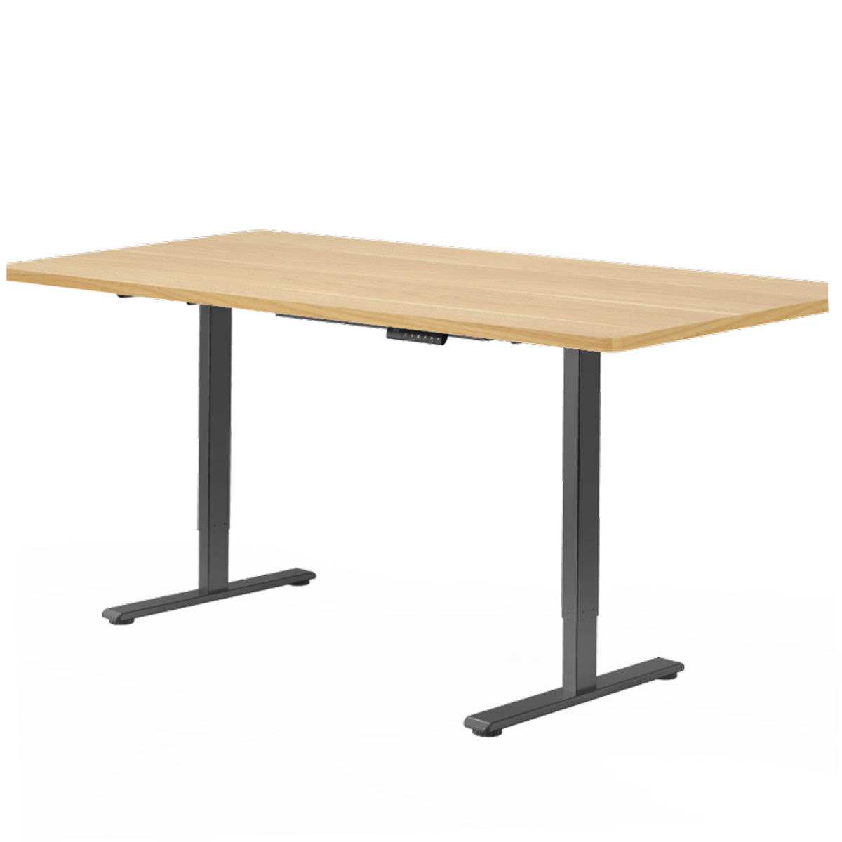 FlexiSpot Höhenverstellbarer Schreibtisch Kohlenstoffstahlrahmen; 166.9x85.8x6.2 cm (LxBxH); ahorn/schwarz; rechteckig