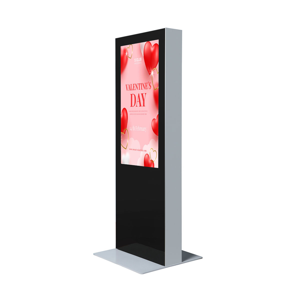 Foya Digitale Infostele doppelseitig 55" mit 2 Bildschirmen 78.9 cm (B); schwarz/silber