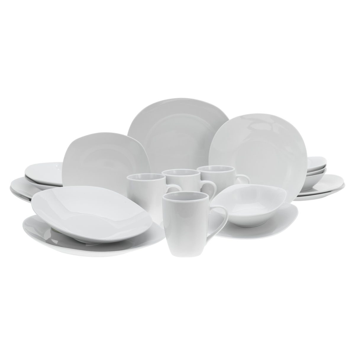 CreaTable Square Weiss - Kombiservice 20-tlg; weiß; 20 Stück / Set
